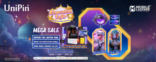 [Ramadhan Tajir – MEGA SALE] Top Up MLBB di UniPin - Dapatkan Gaming Chair, Emas, Tablet & Jutaan Hadiah Lainnya!